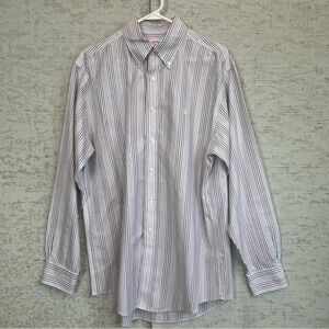 Brooks Brothers 346 Classic Striped Men's Dress Shirt Size Medium Button Up